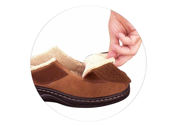 Brown Orthofeet Arch Support Men's Slippers | AMXUP6547