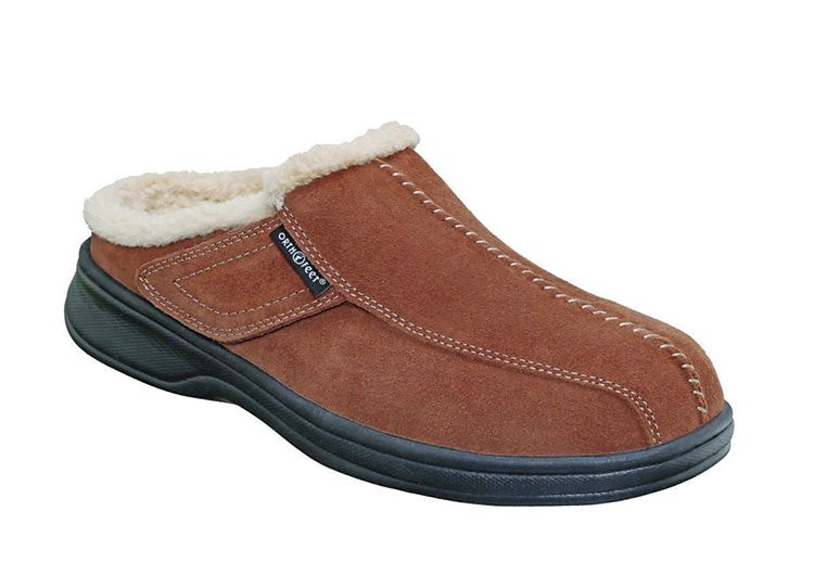 Brown Orthofeet Arch Support Men\'s Slippers | AMXUP6547