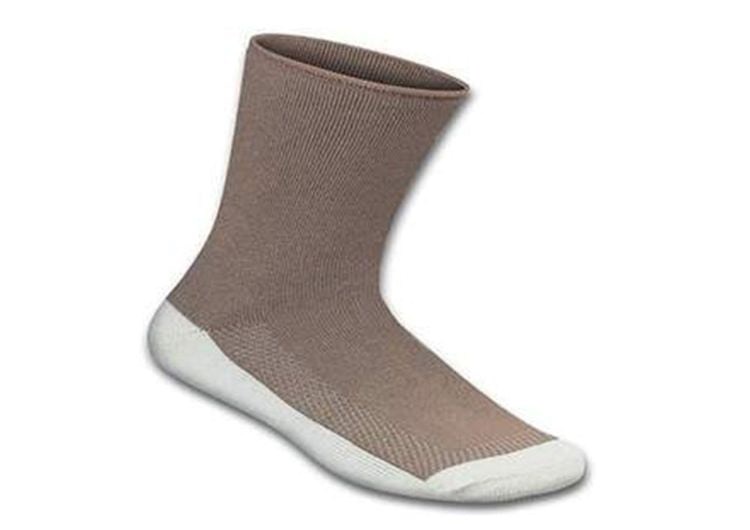 Brown Orthofeet Extra Roomy Brown Crew Bamboo Diabetic  Unisex Socks | VNRPS6841