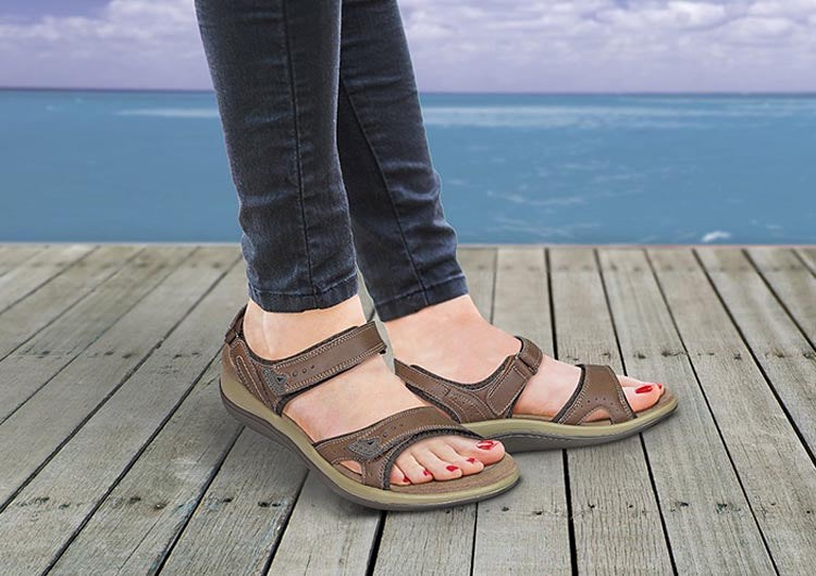 Brown Orthofeet Orthopedic Women's Sandals | SMZOK4602