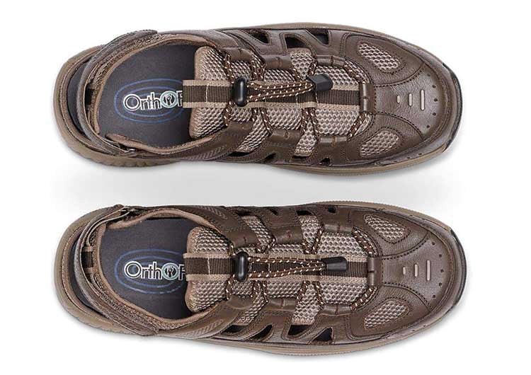 Brown Orthofeet Orthotic Sandal Comfortable Men's Sandals | GRMDN4675