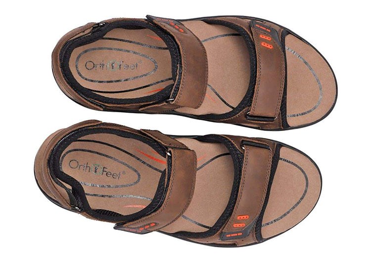 Brown Orthofeet With Arch Support Cambria Men's Sandals | BFDGV7439