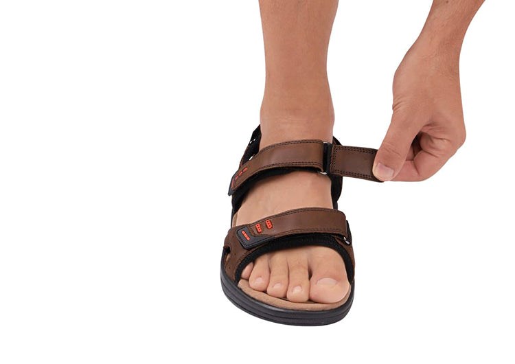 Brown Orthofeet With Arch Support Cambria Men's Sandals | BFDGV7439