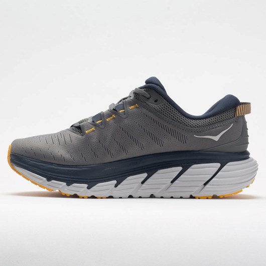 Charcoal Gray / Ombre Blue Orthofeet Hoka One One Gaviota 3 Men's Running Shoes | WQFTO3806