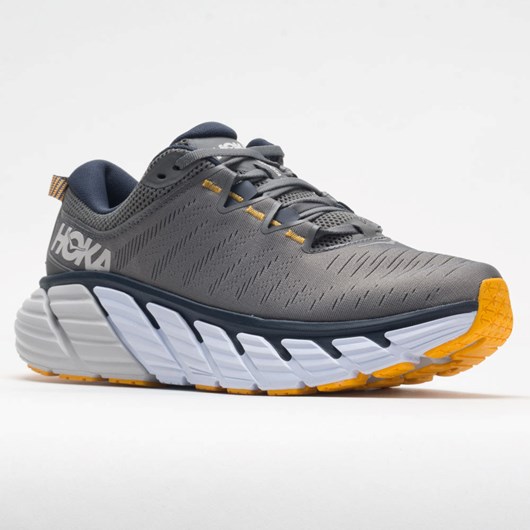 Charcoal Gray / Ombre Blue Orthofeet Hoka One One Gaviota 3 Men's Running Shoes | WQFTO3806