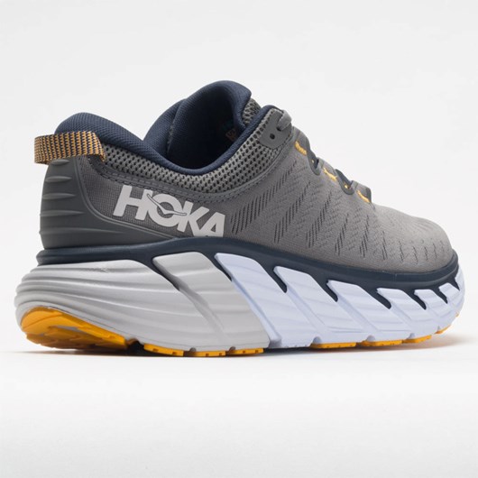 Charcoal Gray / Ombre Blue Orthofeet Hoka One One Gaviota 3 Men's Running Shoes | WQFTO3806