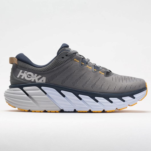 Charcoal Gray / Ombre Blue Orthofeet Hoka One One Gaviota 3 Men\'s Running Shoes | WQFTO3806