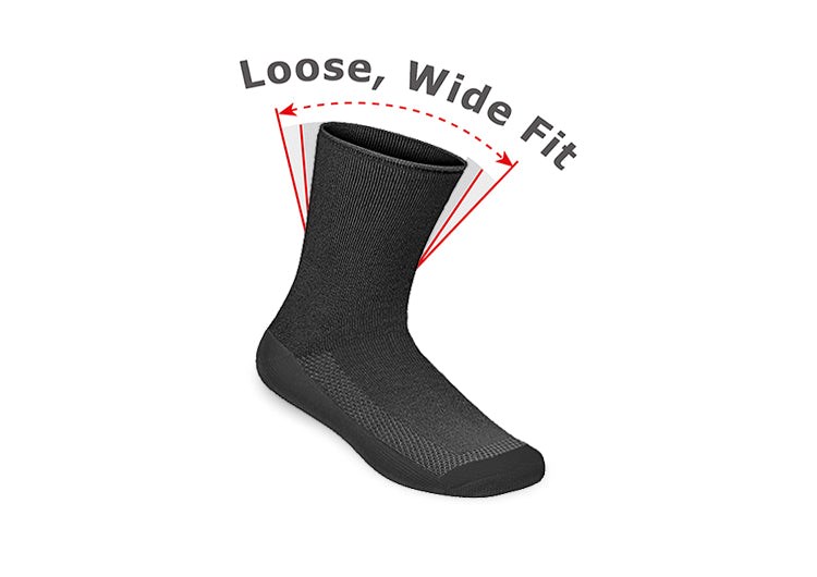 Charcoal Orthofeet Bamboo Non Binding Crew Wide BioSoft Unisex Socks | JHZBQ9264