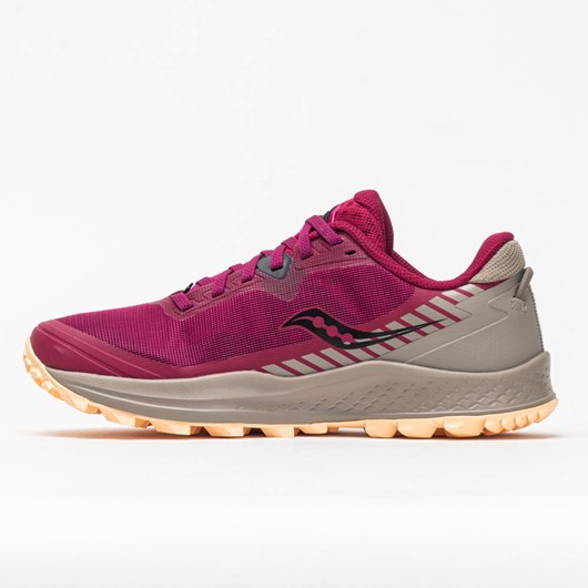 Cherry / Gravel Orthofeet Saucony Peregrine 11 Women's Trail Running Shoes | FWGUI7089