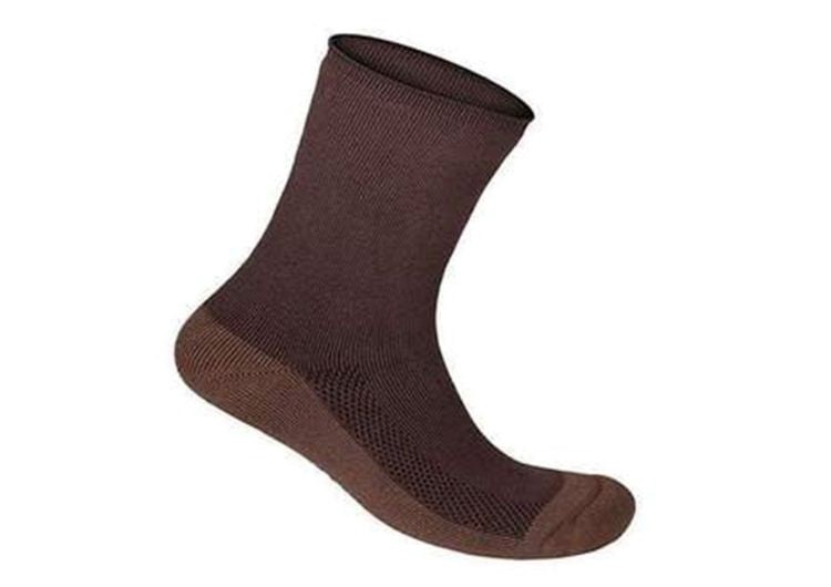 Dark Brown Orthofeet Casual Dress Crew Bamboo Diabetic  Unisex Socks | PMIVR5219