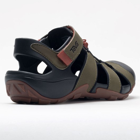 Dark Olive Orthofeet Teva Flintwood Men's Slide Sandals | FBMRQ9017