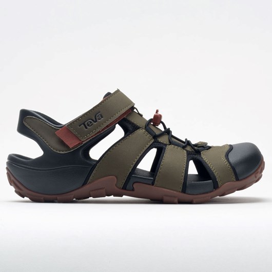 Dark Olive Orthofeet Teva Flintwood Men\'s Slide Sandals | FBMRQ9017