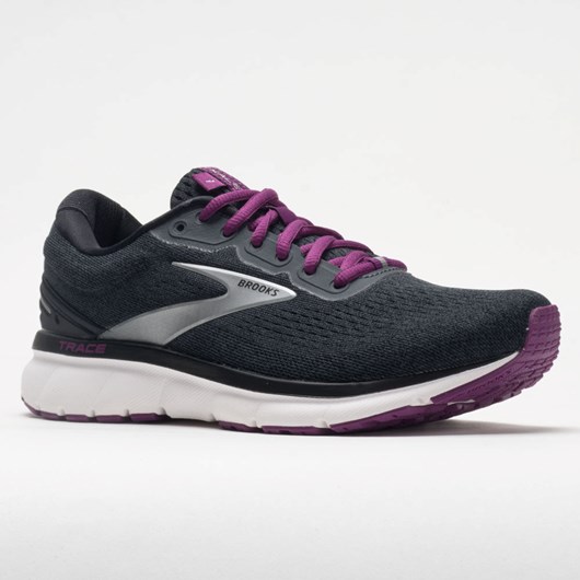 Ebony / Black / Wood Violet Orthofeet Brooks Trace Women's Running Shoes | FONUI2318