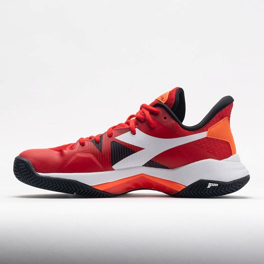 Fiery Red / White / Black Orthofeet Diadora B.Icon Clay Men's Tennis Shoes | NXLFG7284