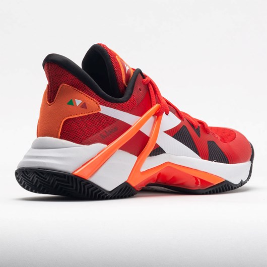 Fiery Red / White / Black Orthofeet Diadora B.Icon Clay Men's Tennis Shoes | NXLFG7284