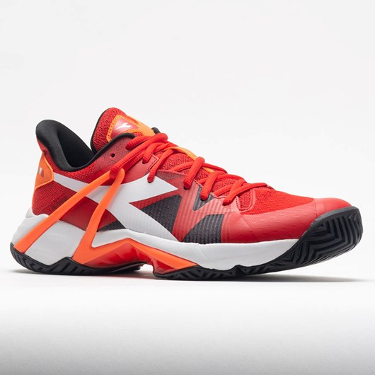 Fiery Red / White / Black Orthofeet Diadora B.Icon AG Men's Tennis Shoes | RNWZV6859