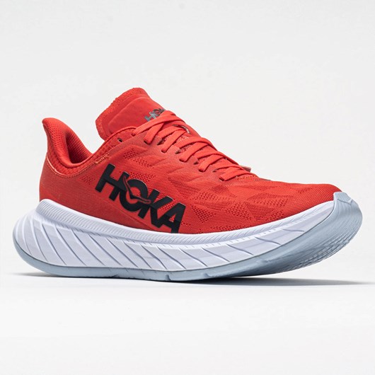 Fiesta / White Orthofeet Hoka One One Carbon X 2 Men's Running Shoes | HGMAT0621