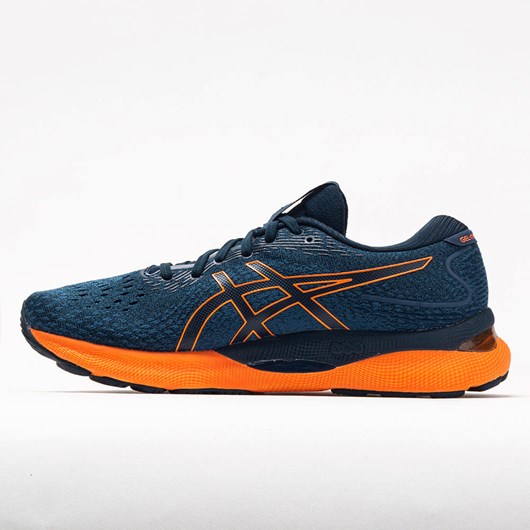 French Blue / Shocking Orange Orthofeet ASICS GEL-Nimbus 24 Men's Running Shoes | FVMUI6940