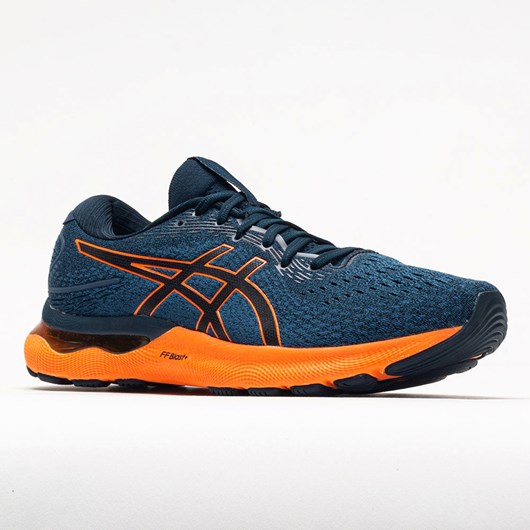 French Blue / Shocking Orange Orthofeet ASICS GEL-Nimbus 24 Men's Running Shoes | FVMUI6940