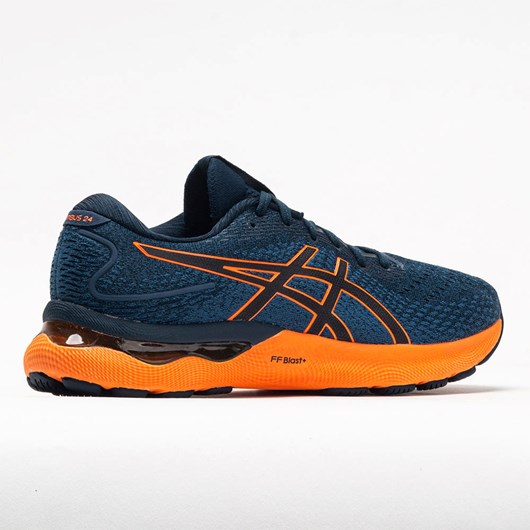 French Blue / Shocking Orange Orthofeet ASICS GEL-Nimbus 24 Men's Running Shoes | FVMUI6940