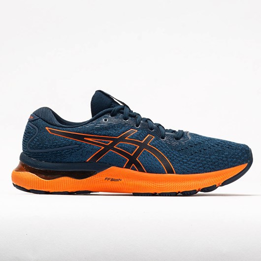 French Blue / Shocking Orange Orthofeet ASICS GEL-Nimbus 24 Men\'s Running Shoes | FVMUI6940