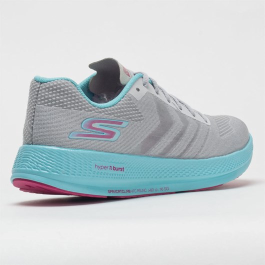 Gray / Aqua / Hot Pink Orthofeet Skechers GOrun Razor+ Women's Running Shoes | ASZIH8169