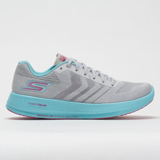 Gray / Aqua / Hot Pink Orthofeet Skechers GOrun Razor+ Women\'s Running Shoes | ASZIH8169