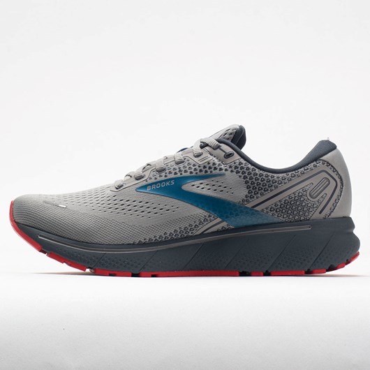 Gray / Blue / Red Orthofeet Brooks Ghost 14 Men's Running Shoes | IJKBG0832