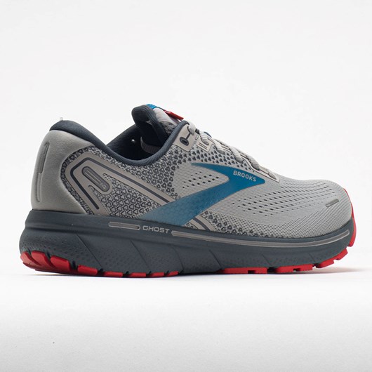 Gray / Blue / Red Orthofeet Brooks Ghost 14 Men's Running Shoes | IJKBG0832