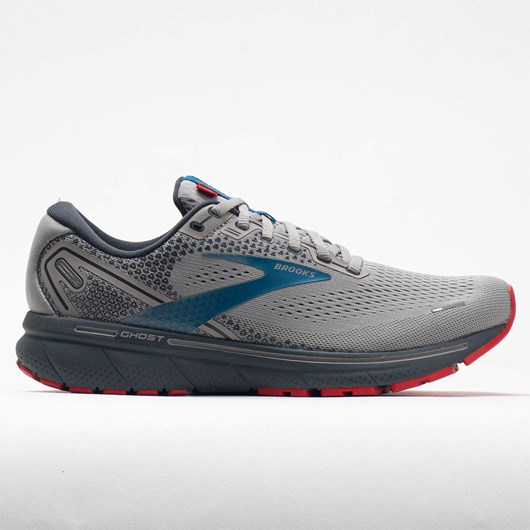 Gray / Blue / Red Orthofeet Brooks Ghost 14 Men\'s Running Shoes | IJKBG0832