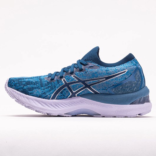 Gray Floss / Mako Blue Orthofeet ASICS GEL-Nimbus 23 Knit Women's Running Shoes | DSXOH2109