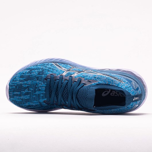 Gray Floss / Mako Blue Orthofeet ASICS GEL-Nimbus 23 Knit Women's Running Shoes | DSXOH2109