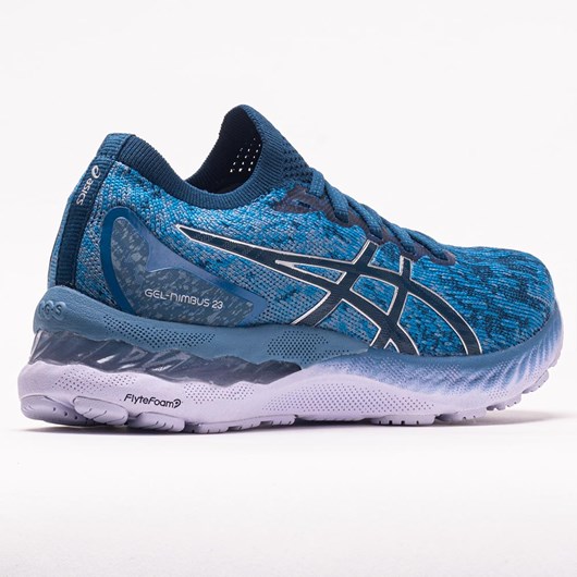 Gray Floss / Mako Blue Orthofeet ASICS GEL-Nimbus 23 Knit Women's Running Shoes | DSXOH2109