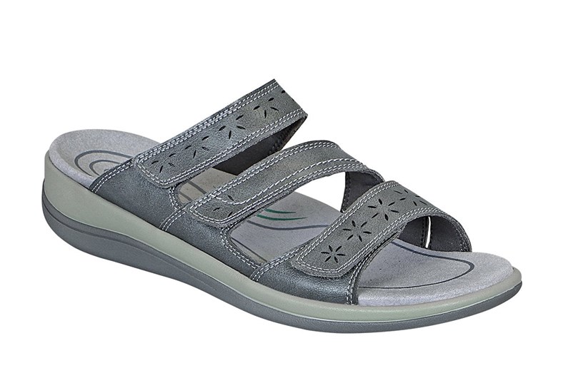 Gray Orthofeet Arch Support Slide Orthotic Women\'s Flip Flops | XAJVG0192