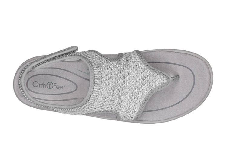 Gray Orthofeet Orthopedic Lyra Women's Flip Flops | WNZSR6248