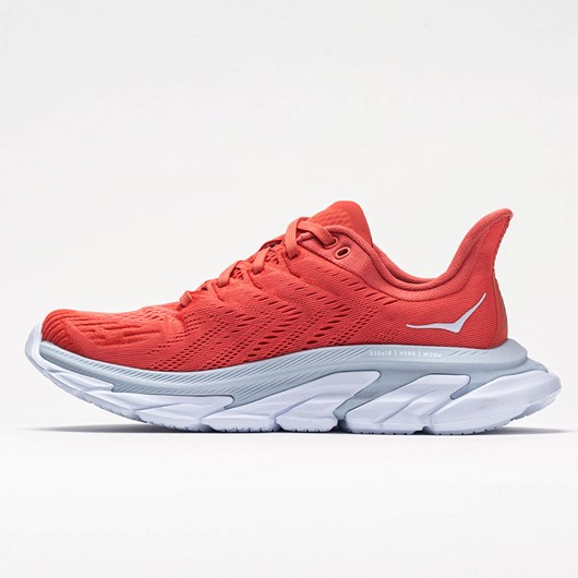 Hot Coral / White Orthofeet Hoka One One Clifton Edge Women's Running Shoes | MPTJY6852