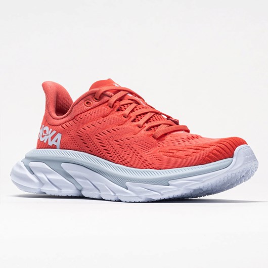 Hot Coral / White Orthofeet Hoka One One Clifton Edge Women's Running Shoes | MPTJY6852