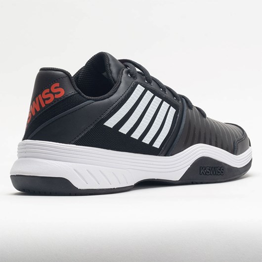 Jet Black / White / Spicy Orange Orthofeet K-Swiss Court Express Men's Tennis Shoes | DCITZ0263