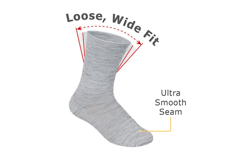 Light Gray Orthofeet Bamboo Diabetic Crew Unisex Socks | GIFHA8249