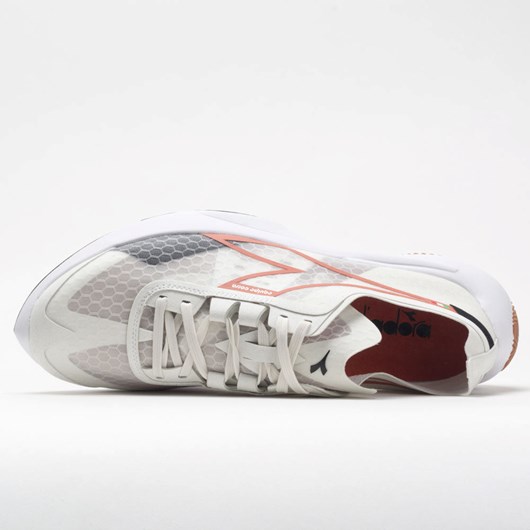 Lily White / Mecca Orange / Black Orthofeet Diadora Equipe Corsa Men's Running Shoes | IEBYW9036