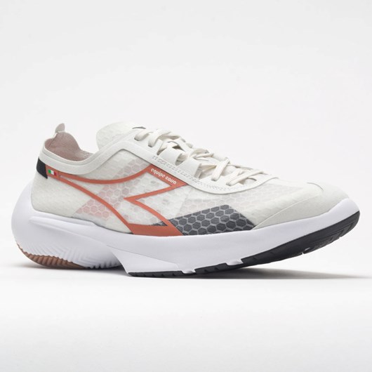 Lily White / Mecca Orange / Black Orthofeet Diadora Equipe Corsa Men's Running Shoes | IEBYW9036