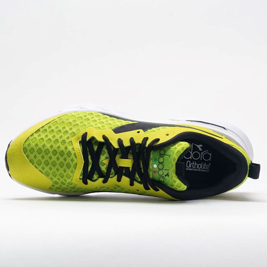 Lime Green / Sulphur Spring / Black Orthofeet Diadora Mythos Blushield Volo Men's Running Shoes | OYULC8952