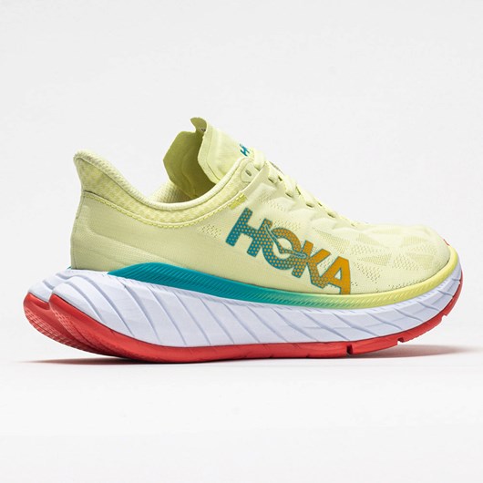 Luminary Green / Hot Coral Orthofeet Hoka One One Carbon X 2 Men's Running Shoes | NSZBV9427