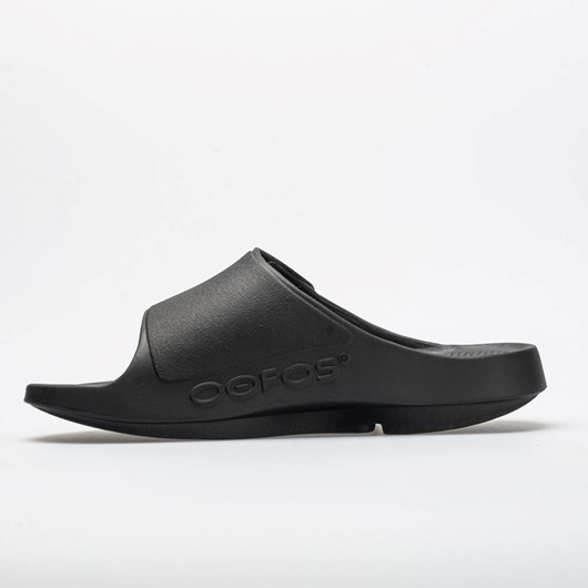 Matte Black Orthofeet OOFOS OOahh Sport Flex Men's Slide Sandals | TXYFC5920