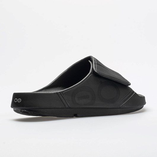 Matte Black Orthofeet OOFOS OOahh Sport Flex Men's Slide Sandals | TXYFC5920