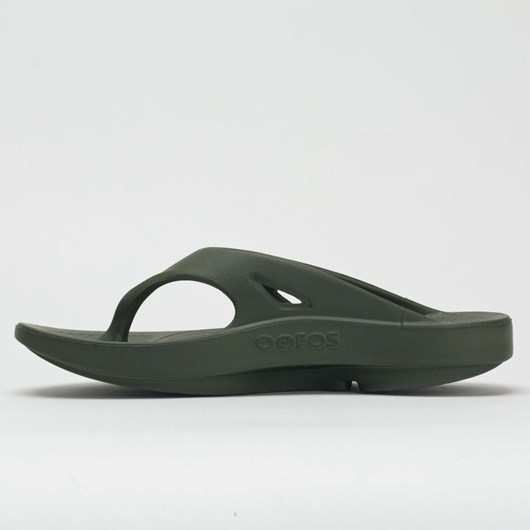 Matte Forest Green Orthofeet OOFOS OOriginal Sport Men's Slide Sandals | FLDCZ4107