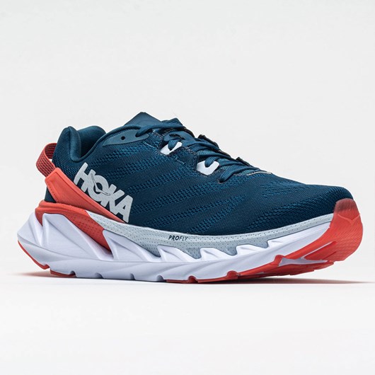 Moroccan Blue / Hot Coral Orthofeet Hoka One One Elevon 2 Women's Running Shoes | NKXTE6425