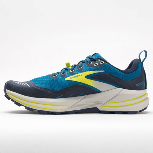 Mykonos Blue / Peacoat / Lime Orthofeet Brooks Cascadia 16 Men's Trail Running Shoes | KZQPY9738