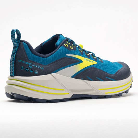 Mykonos Blue / Peacoat / Lime Orthofeet Brooks Cascadia 16 Men's Trail Running Shoes | KZQPY9738