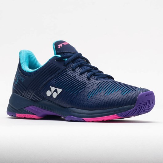 Navy / B.Purple Orthofeet Yonex Power Cushion Sonicage 2 Women's Tennis Shoes | AHMRE1360